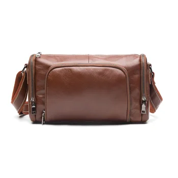 

873 wholesale Retro Leather Men Shoulder Bag Satchel leisure Travel Cowhide Leather Bag