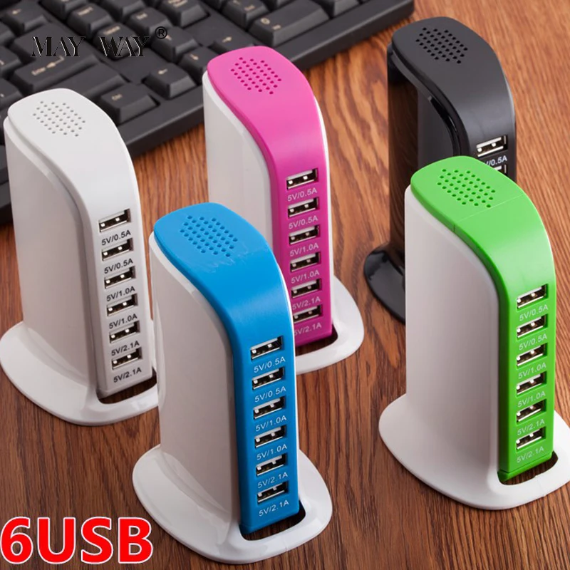 Fast Charging USB Charger Power Travel Adapter Strip with 6 USB Socket Ports For EU UK US Plug Plug Sockets