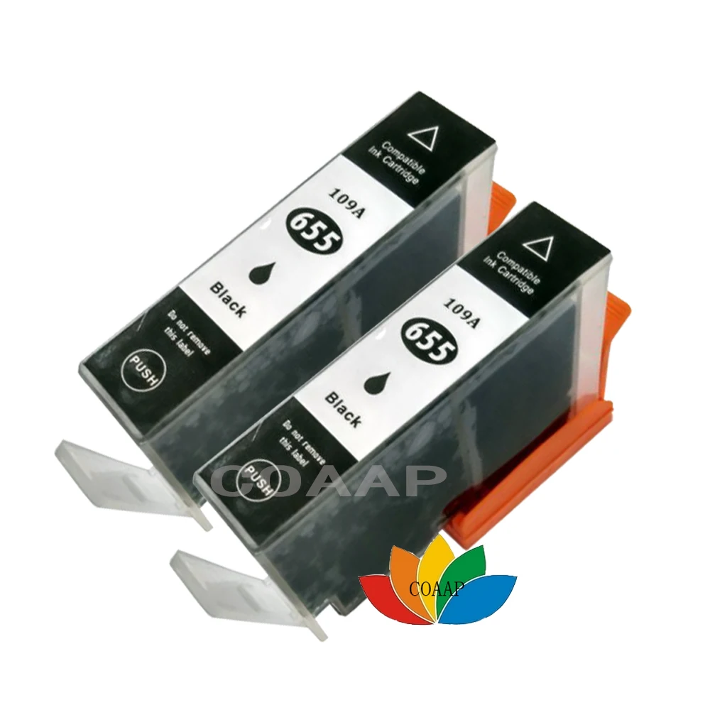 2 Black ink Cartridge for Compatible HP 655 655XL Deskjet 4615 3520