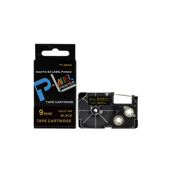 

1PCS PUTY Compatible Tape XR-9BKG Gold on Black 9mm XR-9BKG xr-9BKG Label Tape Cartridge for Casio EZ label Printer