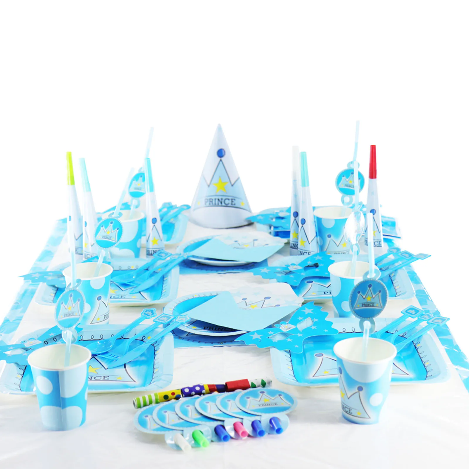 

Birthday Party decoration Disposable Tableware Set Kids Party Princess/prince paper Plate Cup Banner Decor kids party decor