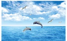 photo wallpaper 3d wall murals wallpaper custom Sea dolphin seagull landscape fresco mural 3D Wallpaper living room Wall decor photo wallpaper 3d wall murals wallpaper custom Sea dolphin seagull landscape fresco mural 3D Wallpaper living room Wall decor