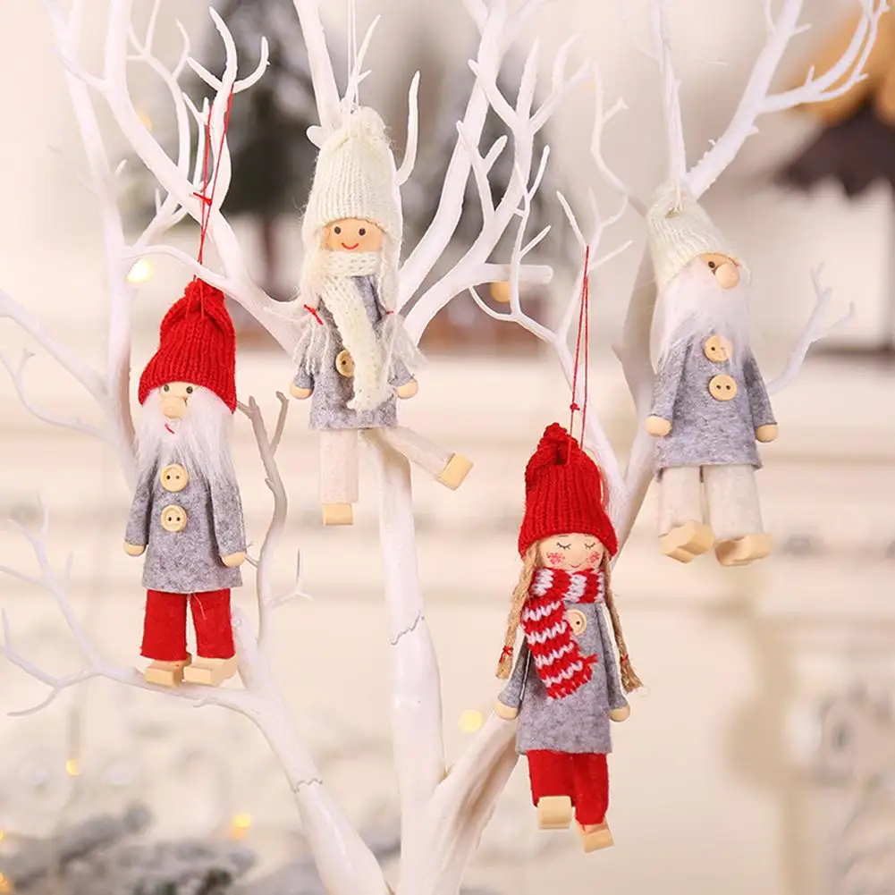 

Christmas Tree Decorations Cartoon Doll Pendant Retro Forest Man Doll Xmas Ornaments No Face Doll For Home Europe And America St
