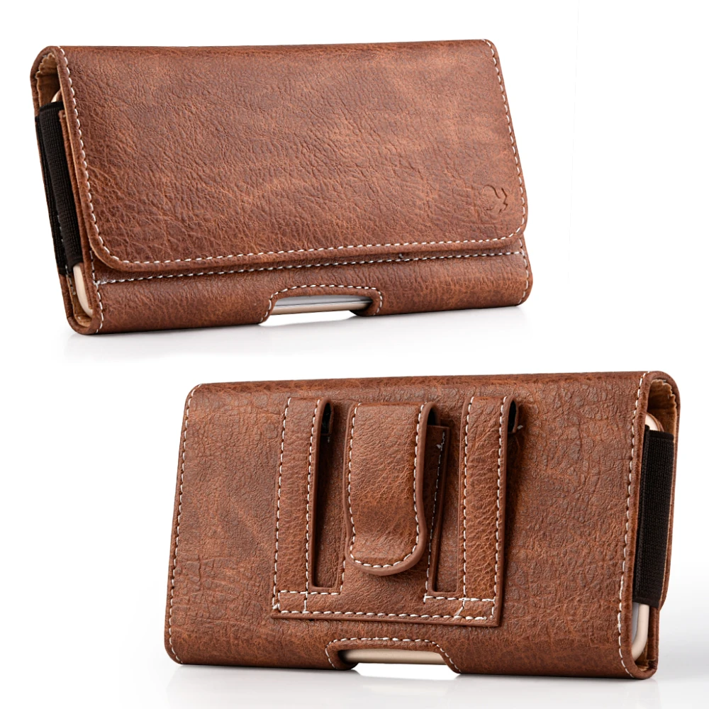 Universal Leather Phone Case Belt clip carrying waist bag for samsung