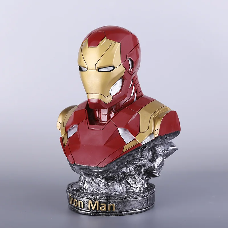 

Action Marvel Avengers GK Resin Model Iron Man Bust Marvel Movie Figure Toys Iron Man Commemorative Edition Collection Model Toy