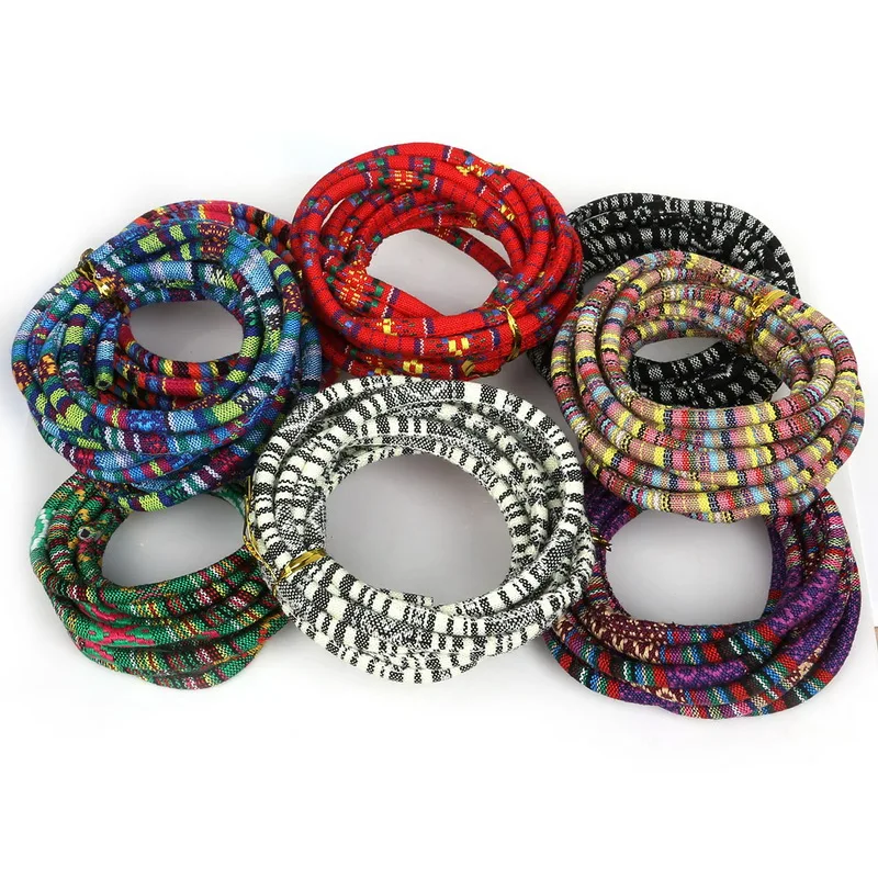 

New Product Fabric Cord 3 Meters 5MM Thickness Multicolors Bohemia Rope String DIY Craft Making for Jewelry Necklace Bracelet