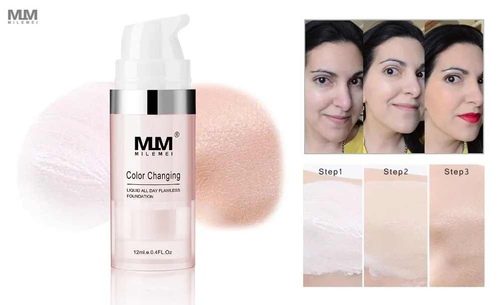 

Moonbiffy 12ml TLM Color Changing Liquid Foundation Makeup Change To Your Skin Tone By Just Blending