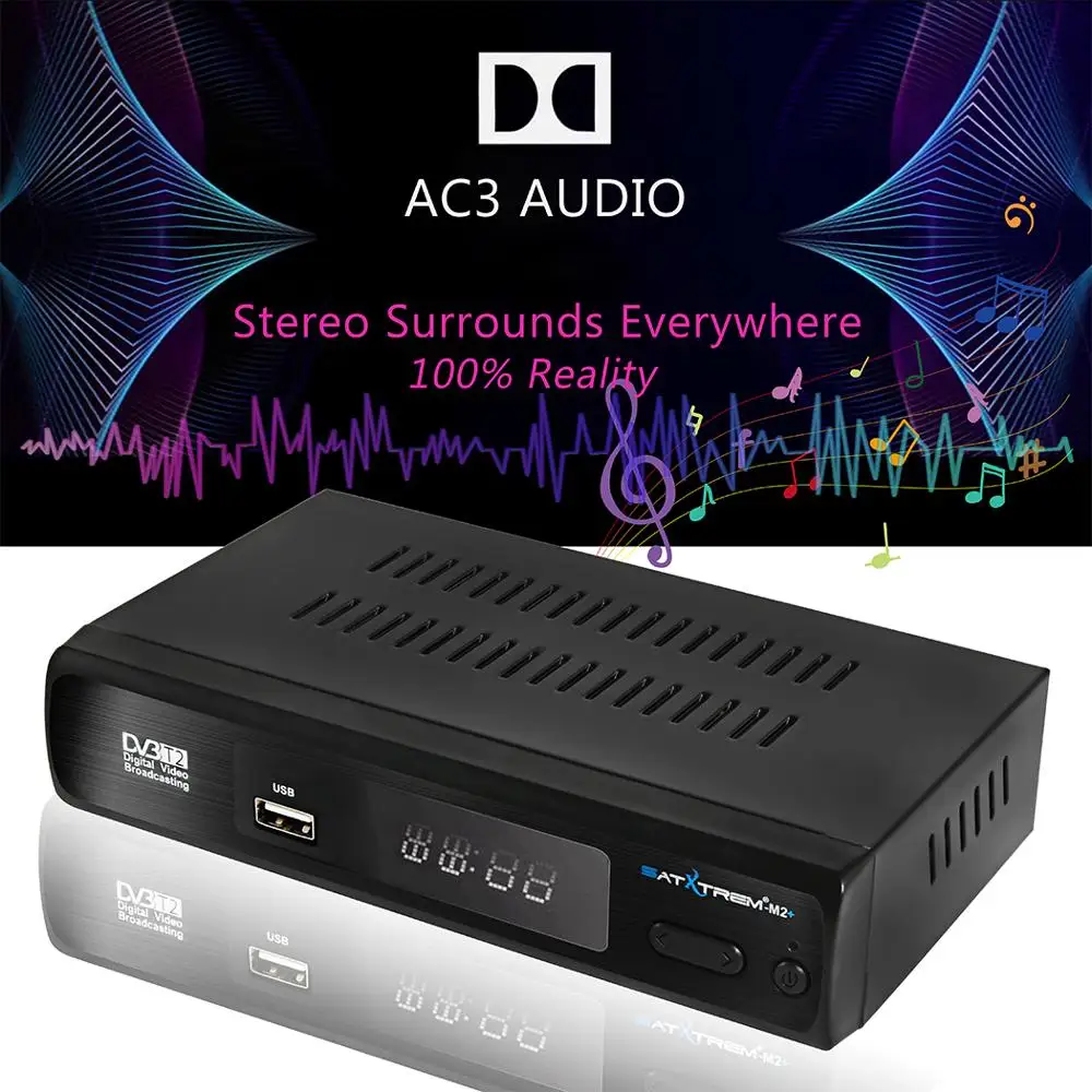 Satxtrem M2 Plus Prefix DVB T2 TV тюнер Wifi приемник DVBT2 Vga T HD цифровой ТВ приставка поддержка AC3 PVR