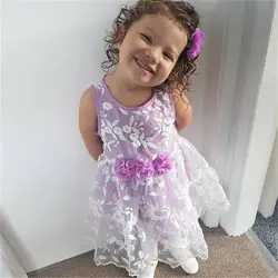 Летние Детские вечерние платье Обувь для девочек кружевное платье с цветочным рисунком свадебное детское платье-пачка фиолетовый Платья