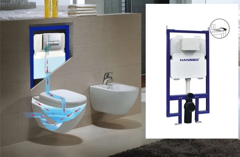 Hansbo Mechanic Flush Function Flush Toilet Concealed Tank Floor