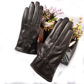 

A35 high-end leather gloves Sheepskin plus Cashmere Winter Glove Women Warm Leather Gloves