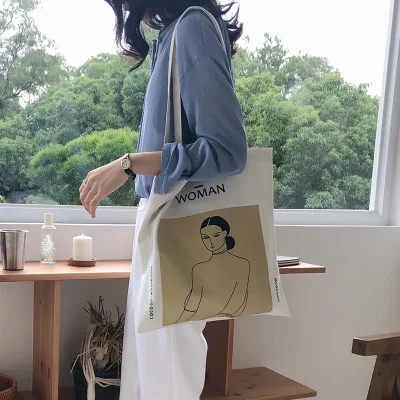 Холщовая Сумка Matisse, многоразовая сумка через плечо для женщин, сумка через плечо с принтом Анри, женская сумка для покупок, Женская Эко сумка-тоут W399 - Цвет: Rope