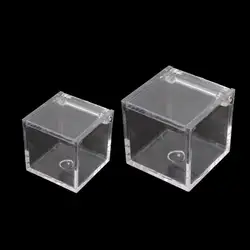 12 шт. прозрачный акриловый 5-сторонняя Дисплей коробка для хранения случай площадь куб шкатулка для реквизита Размеры L/S