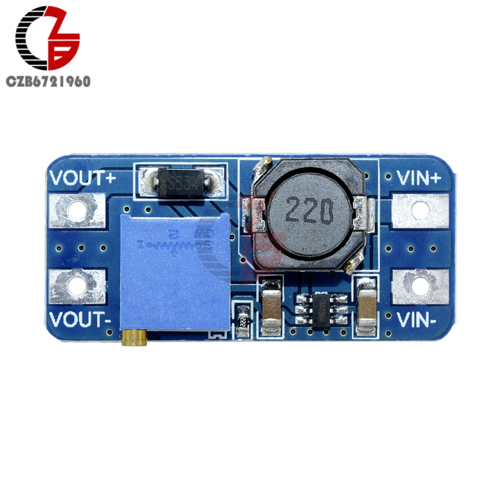 

5Pcs MT3608 DC to DC Step Up Power Converter Module Booster Step-up Power Transformer Supply Apply Board 12V 24V 2A
