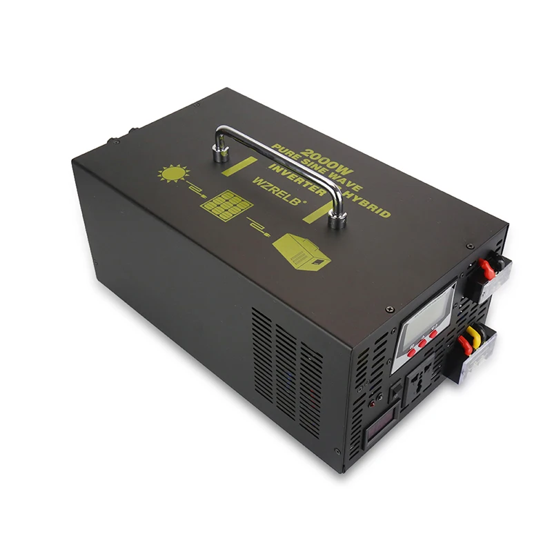

2000W Pure Sine Wave Hybrid Power Inverter 24V to 220V AC/DC to AC Converter LCD Display 24V/48V to 120V/230/240V 30A Controller