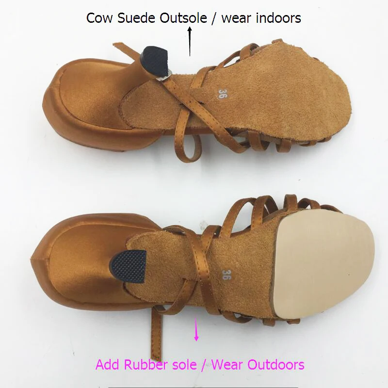 

No Millet Half/Full Black/Tan Rubber Outsole for Latin Dance Shoes Ballroom Dancing Shoes Tango Ballroom Dance Shoes for Women