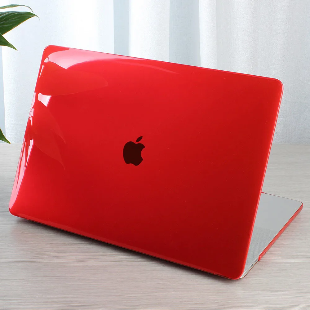 Crystal Red Кристально прозрачный жесткий чехол для защиты Macbook Air retina Pro 13 15 16 Сенсорная панель A2141 A2159 A1706 A1990 AIR 13 A1932 - Цвет: Crystal Red