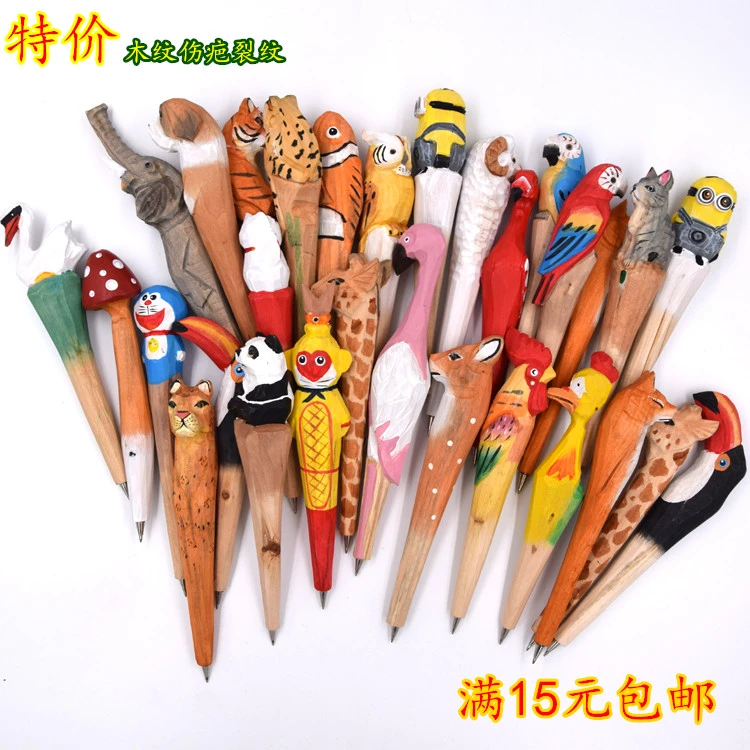 手作り動物木製ペンかわいいクリエイティブフラミンゴ筆記ペンボールペン木製ノベルティギフト学校静止ボールペン Ball Point Pen Ballwood Pen Aliexpress