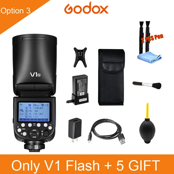 Godox V1 флэш-V1C V1N V1S V1F V1O ttl 1/8000s HSS Литиевая Батарея Вспышка Speedlite для цифровой зеркальной камеры Canon Nikon sony Fuji Olympus - Цвет: Красный