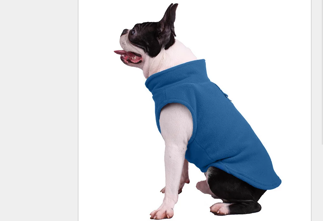 Жилет из флиса для собак, джемпер, свитер, пальто для маленьких и средних, куртка для собаки - Цвет: Синий