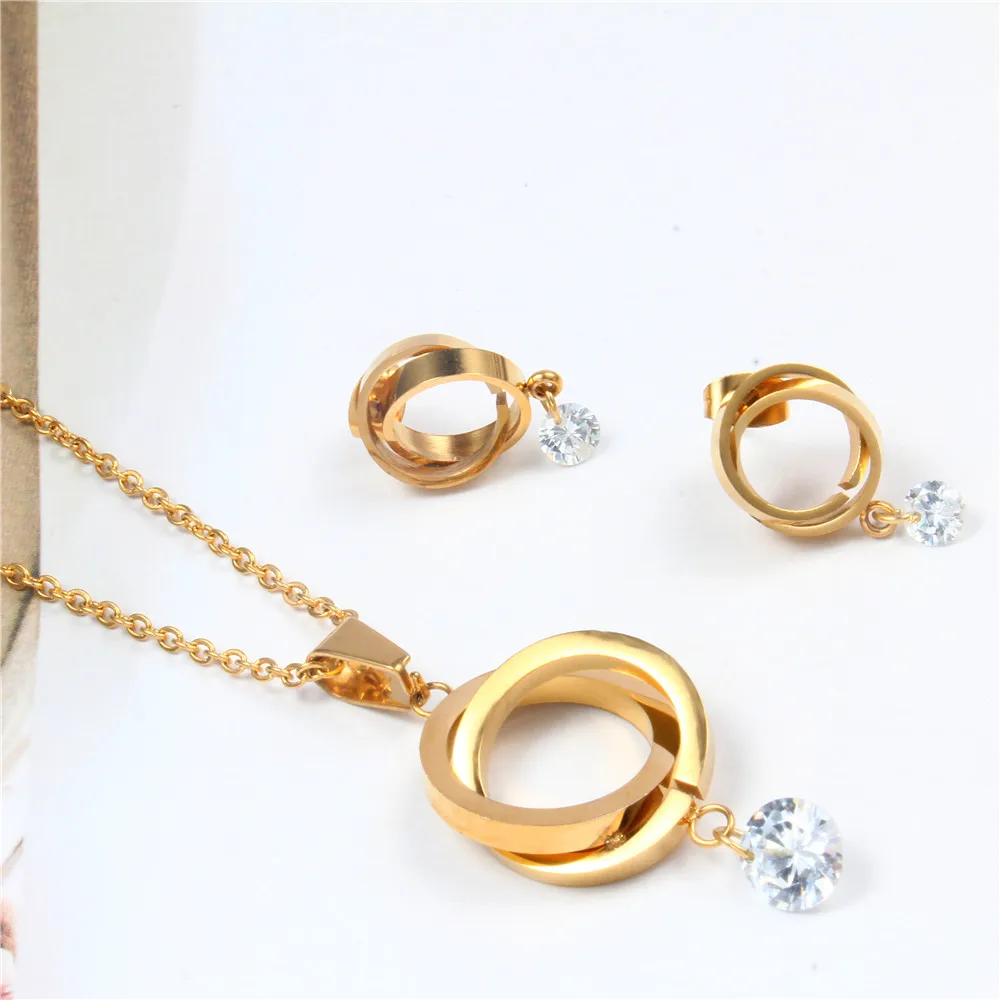 

OUFEI Stainless Steel Fashio Bridal Jewelry Sets Jewellery Women Jewelry Set Dubai Jewelry Schmuck African Jewelry Set Golden