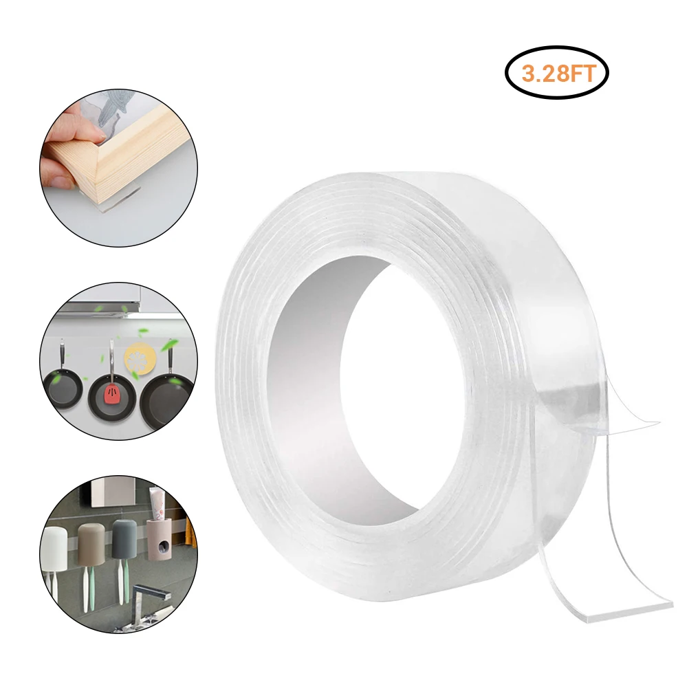 Double Sided Tape Transparent Waterproof Self-Adhesive Sticker Kitchen Bathroom Wall Hanging Fixed Tape