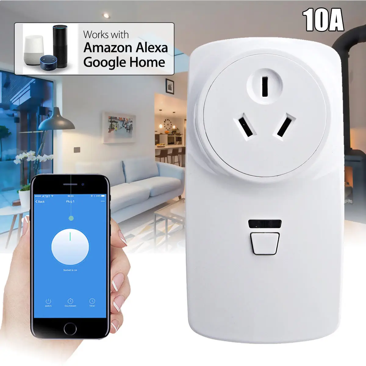 Cost-effective Wifi Smart AU Plug Power Socket Outlet APP For Amazon ECHO ALEXA GOOGLE HOME 10A(AU PLUG) Drop Shopping | Обустройство