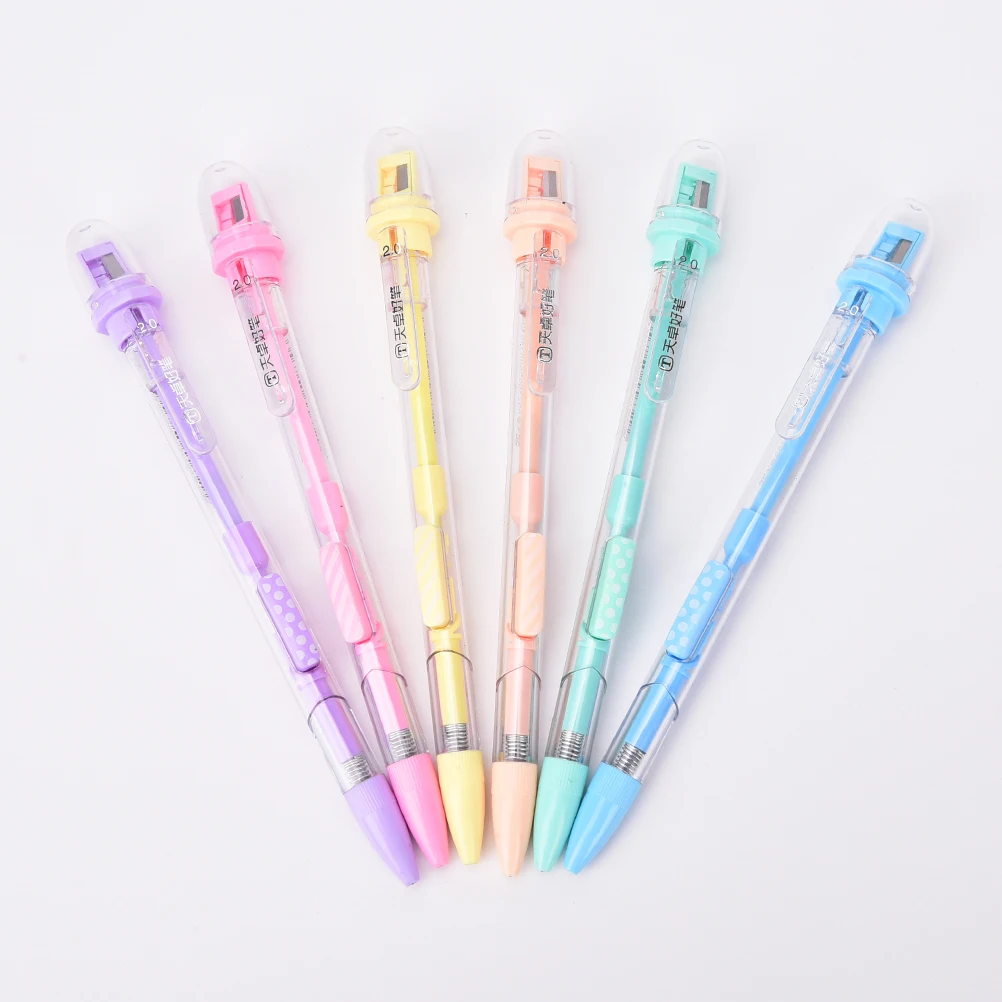 1pcs 2.0mm Pencil Refill Gift Own Pencil Sharpener Mechanical Pencil for Students Writing Drawing School Supplies Color Randomly