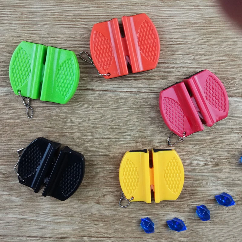 

Mini Knife Sharpener Little Knife Sharpener Stones Red Two-Stage Pocket Camping Sharpening Stone Machine Green Kitchen Tools