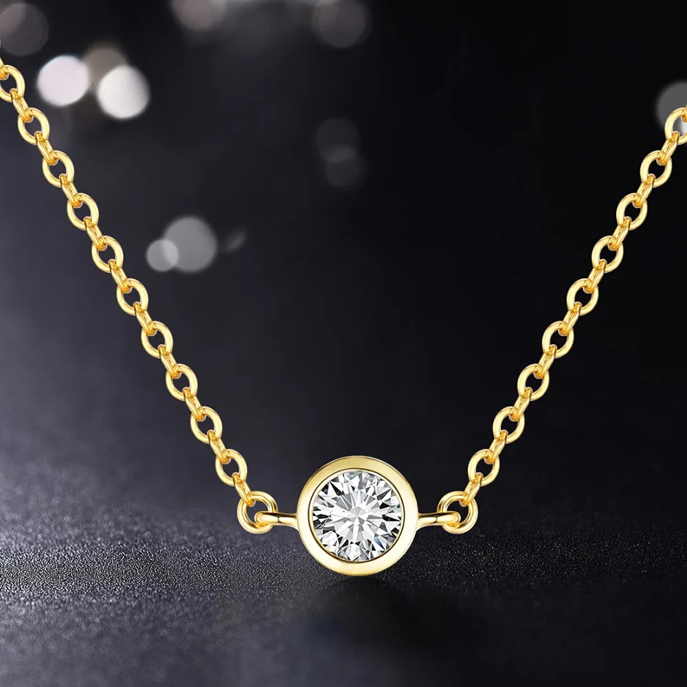 Модное 925 пробы Серебряное женское ожерелье s& Кулоны Колье модное золотое ожерелье с кристаллами для женщин
