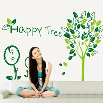 

Removable paper for decor vinyl wall stickers on the Wall for kids rooms decals house Sticker girls Happpy tree sticker AY9021