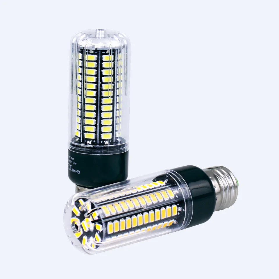 Высокий люмен 5736 SMD E27 3,5 Вт 5 Вт 7 Вт 8 Вт 12 Вт 15 Вт Светодиодный светильник-кукуруза 85 В-265 в постоянный ток 28-156 светодиодный s лампа без мерцания