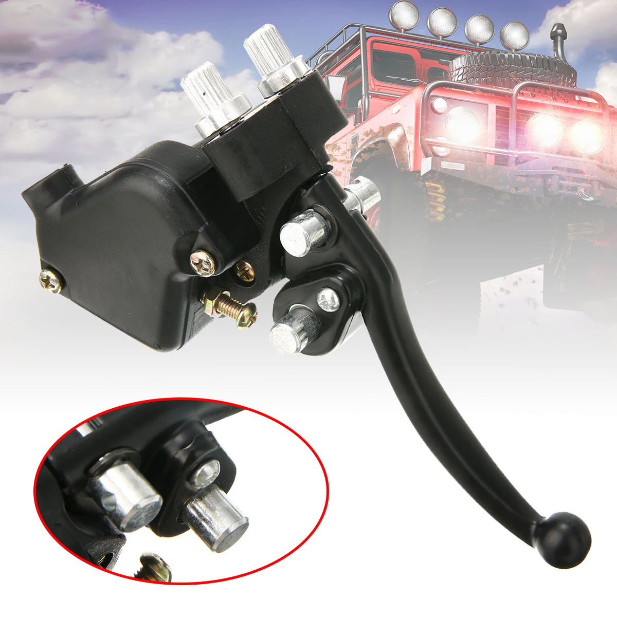 1PC Mini Moto Quad Bike ATV Thumb Throttle Front Hand Brake Lever Twin Brake Cable Black 22MM Handlebar For Honda