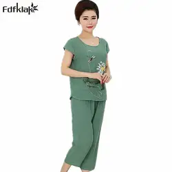 XL-4XL Большие размеры женские пижамы Пижама с короткими рукавами с винтажным принтом Домашняя одежда Пижама feminino летний пижамный комплект