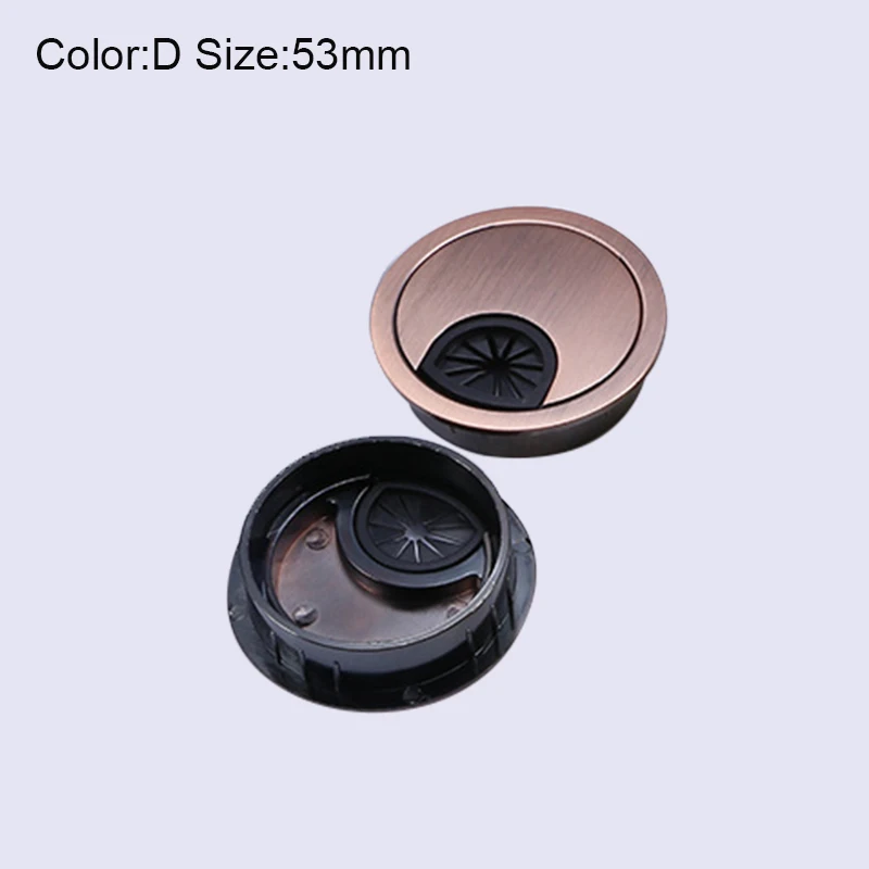 Dropshipping Desk Cable Hole Cover Zinc Alloy Base Table Wire Outlet Port Computer Grommet Surface Line Box MDP66 - Цвет: D 53mm