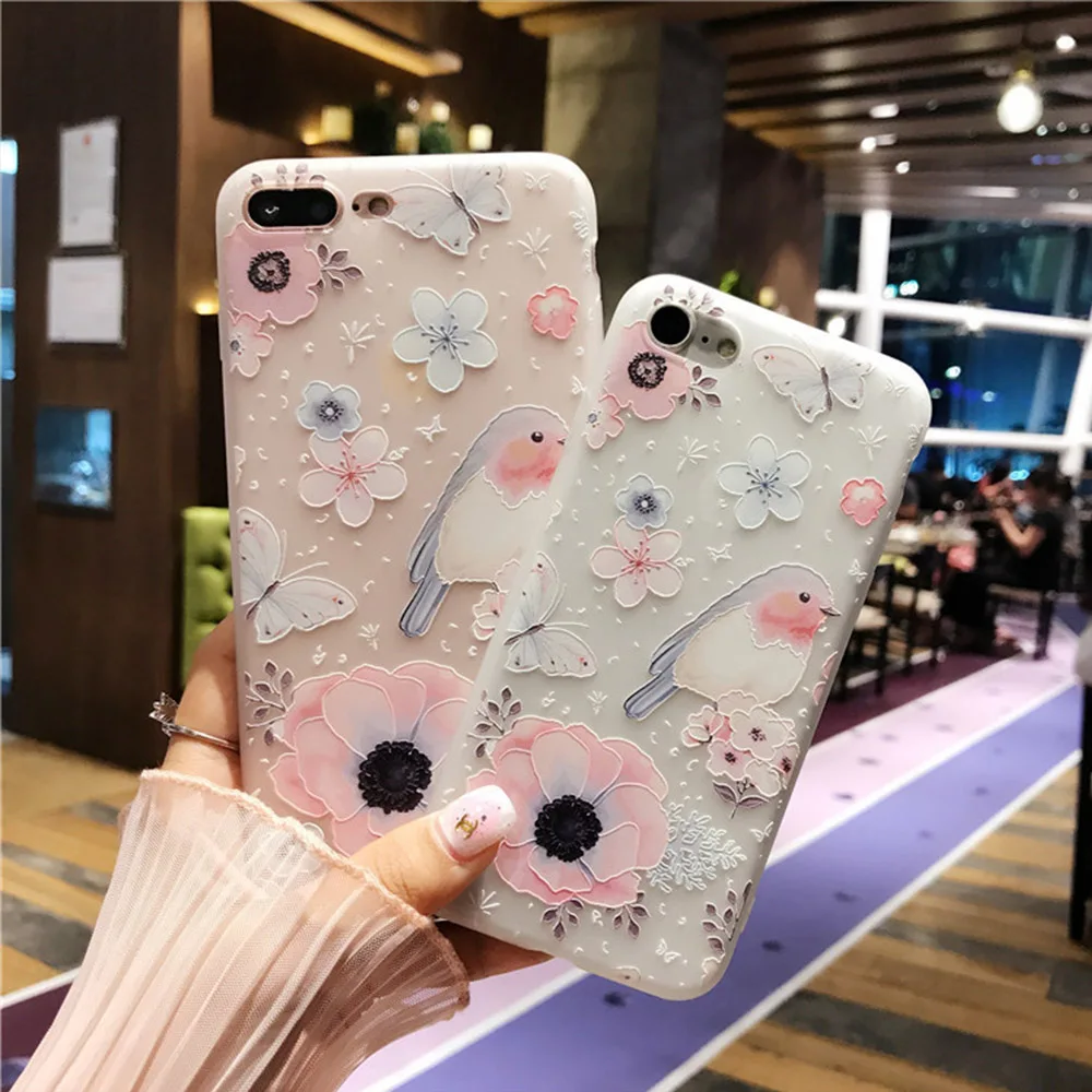 

Flower Silicon Phone Case For iPhone 7 8 Plus XS Max XR Rose Floral Cases For iPhone X 8 7 6 6S Plus 5 SE Soft TPU Cover