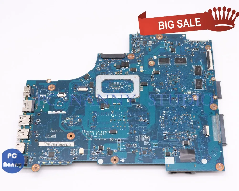 PCNANNY 00P55V 0P55V VAW01 LA 9101P для Dell Inspiron 3521 5521 материнская плата ноутбука SR0XG I7 3537U HD 8730M