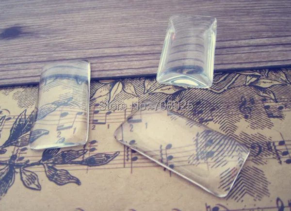 

20pcs/lot rectangle Crystal clear glass magnifying cabochons 19mmx38mm
