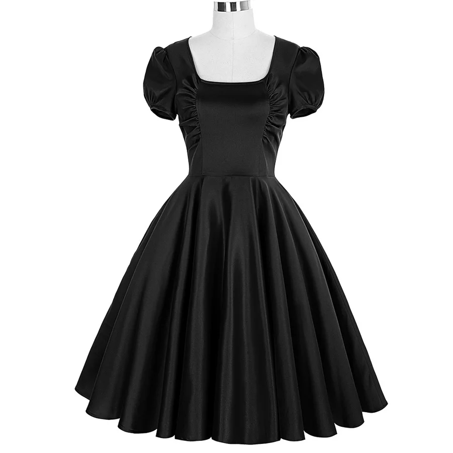 black 50s swing dress
