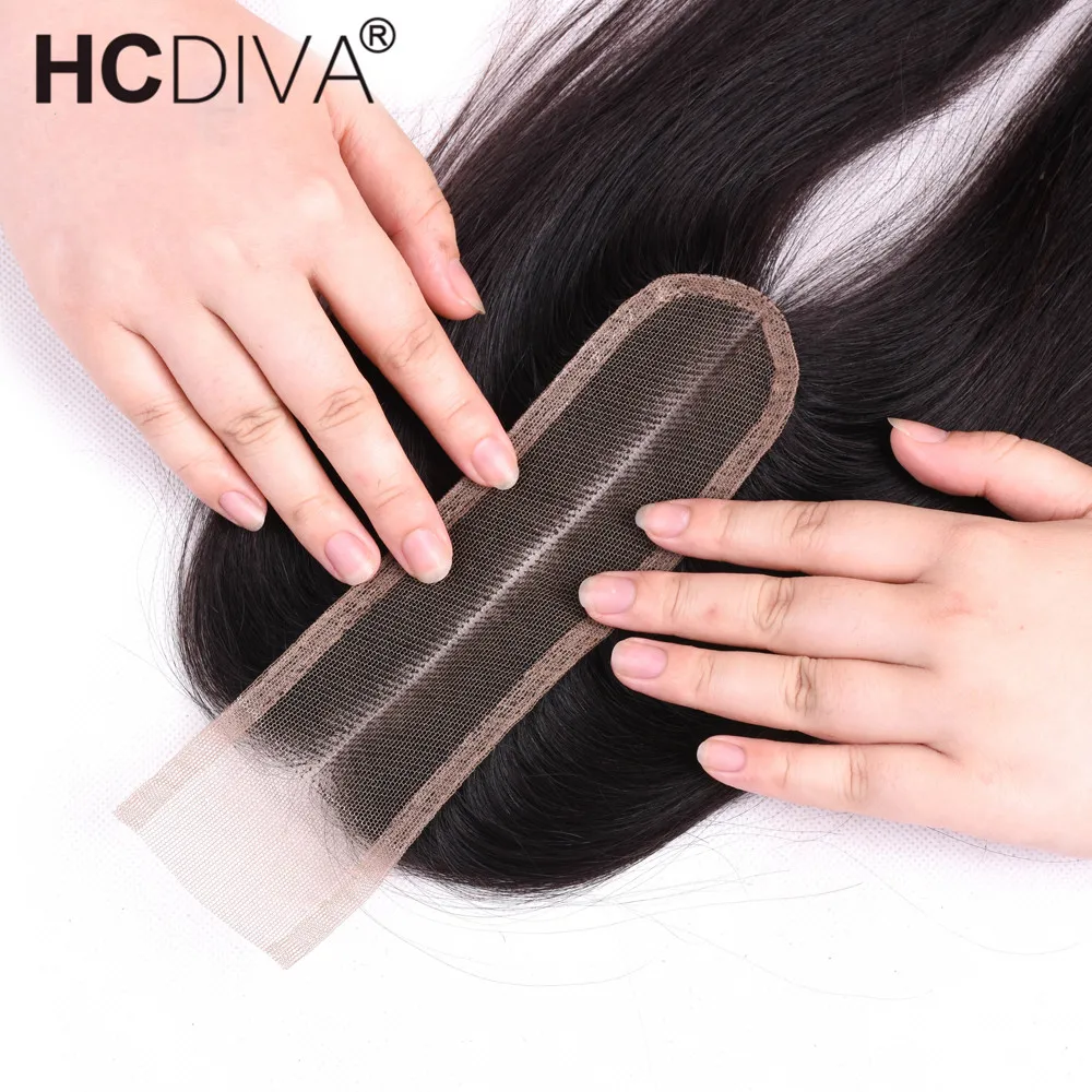 2*6 inch Middle Part Closure With Bundles Brazilian Remy Hair Bundles With Closure 3 Bundles Straight hair With Closure HCDIVA 2*6 inch Middle Part Closure With Bundles Brazilian Remy Hair Bundles With Closure 3 Bundles Straight hair With Closure HCDIVA