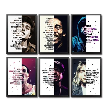 

BOB DYLAN BOB DYLAN EMINEM FREDDIE MERCURY KURT COBAIN MAC MILLER TUPAC THE NOTORIOUS BIG Singer Art Canvas Poster Home Decor