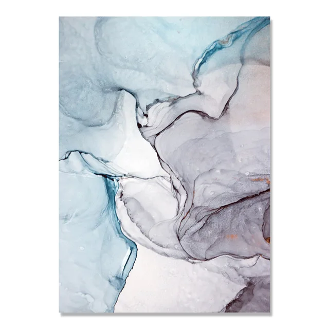 Abstract Modern Nordic Poster Green Marbled Road Wall Art Canvas Painting Picture Posters Wall Pictures For Living Room Unframed