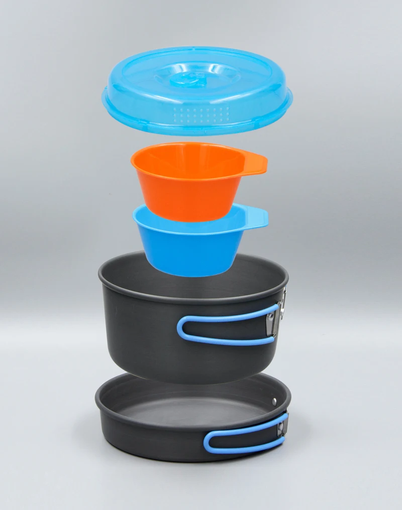 APG senderismo Picnic vajilla Backpacking olla Pan tazones Camping utensilios de cocina ultraligero mango plegable para Picnic al aire libre Camping