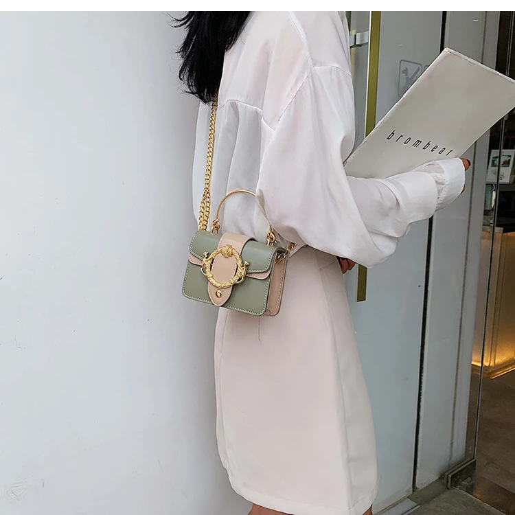 Элегантная женская сумка-тоут с металлическим кольцом модная новая качественная женская дизайнерская сумка из искусственной кожи сумка-мессенджер на плечо с цепочкой
