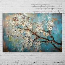 Handpainted Modern Abstract Flower Canvas Art Decoration of Oil Painting Wall Pictures For Living Room Paint