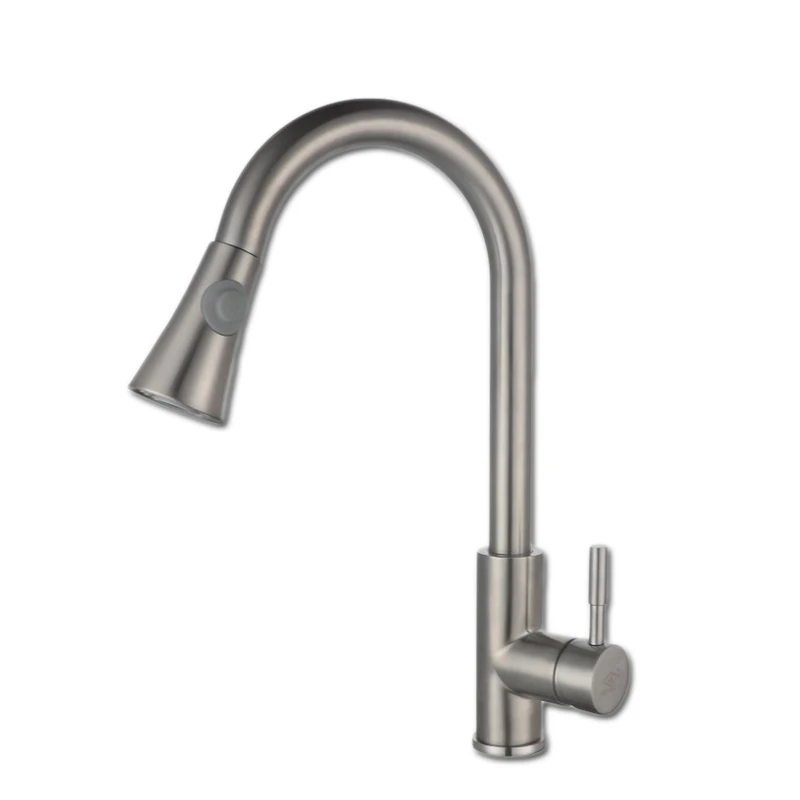 Free shipping pull out 304 stainless steel kitchen faucet with brushed
