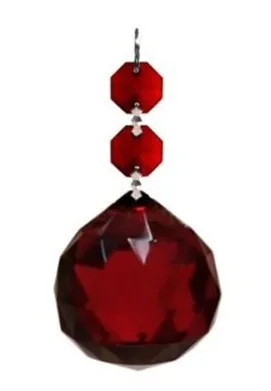 

5pcs RED DIAMOND HANGING CRYSTAL GARLAND WEDDING STRAND WITH 2 BEADS AND 1 BALL PENDANT