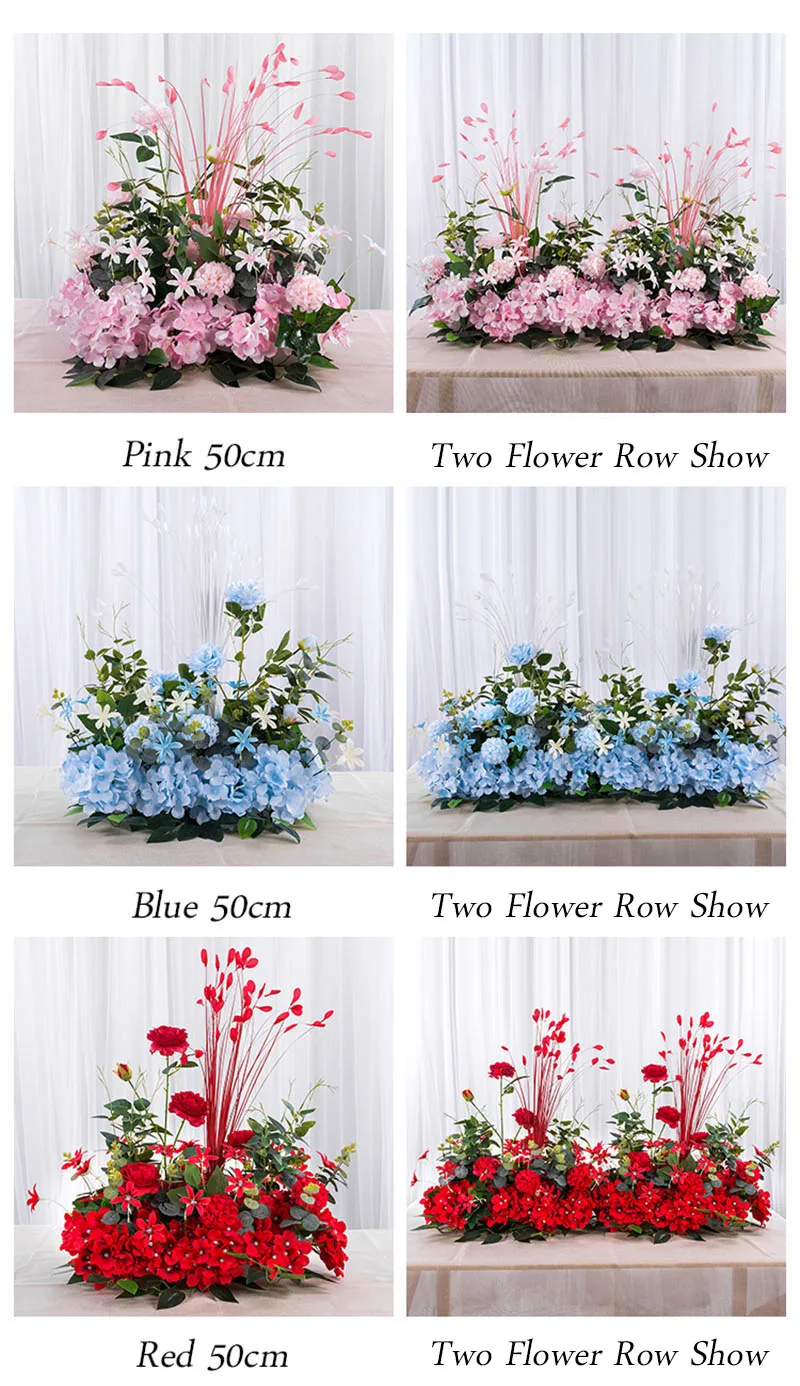 Flone Artificial Silk Hydrangea Rose Flower Row Wedding Road Lead T Station Stage DIY Background Art Home Decoration Accessories (9)