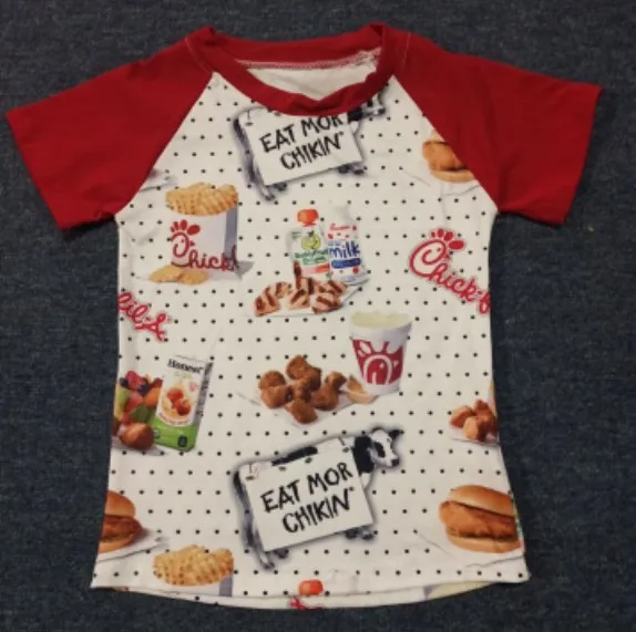 

Baby boy raglan with food pints kids wear t-shirt