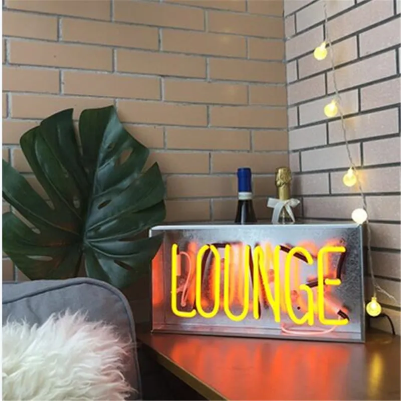 Ретро светодиодная неоновая лампа красочный бар LOUNGE вывеска для дома вечерние